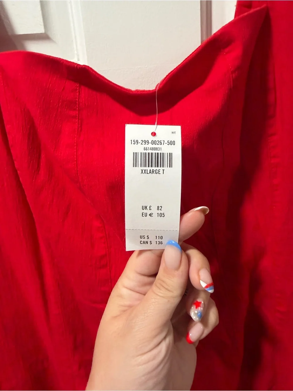 Abercrombie and Fitch Mila Midi Dress Vivid Red sz XXL Tall